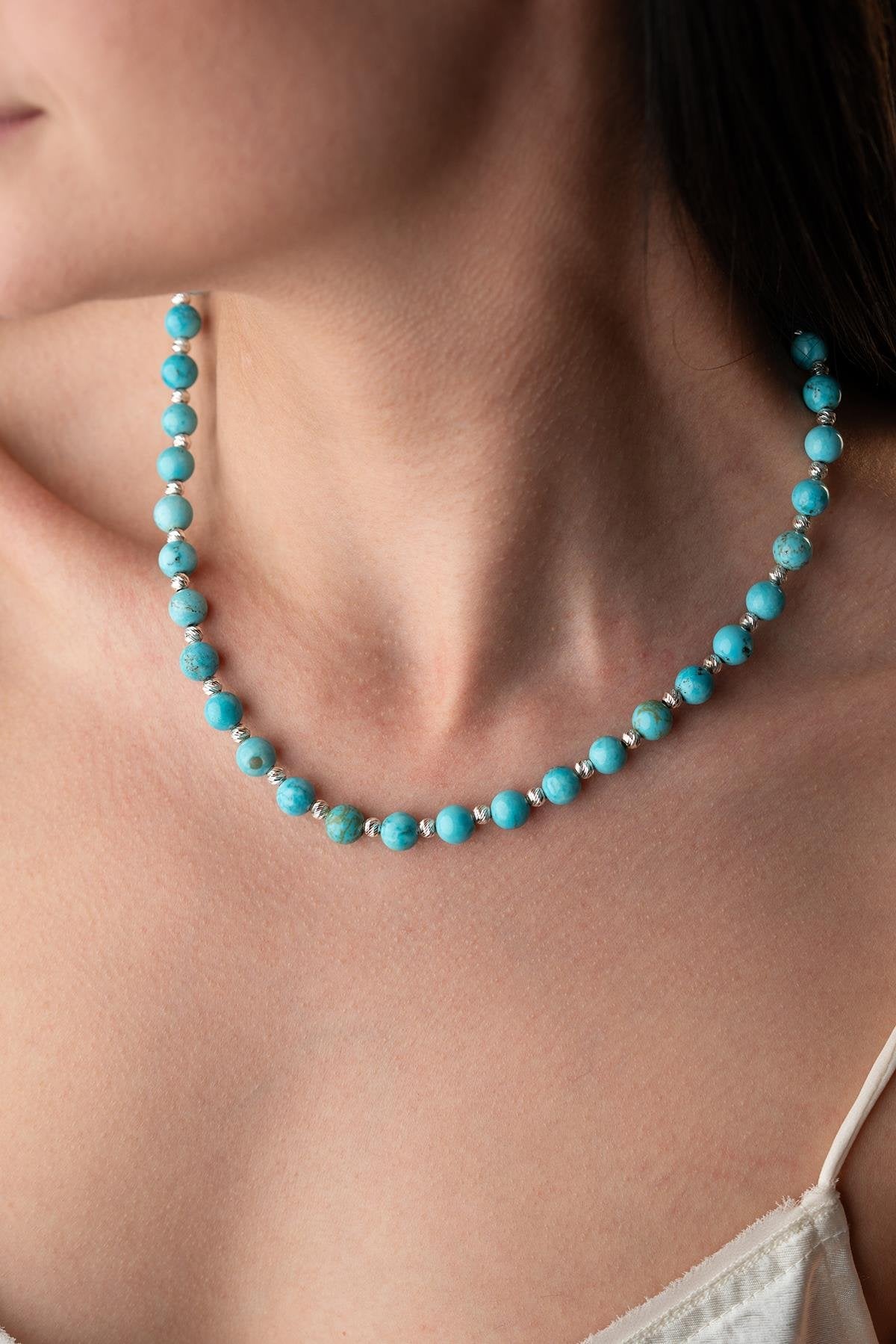Natural Turquoise S stone Necklace
