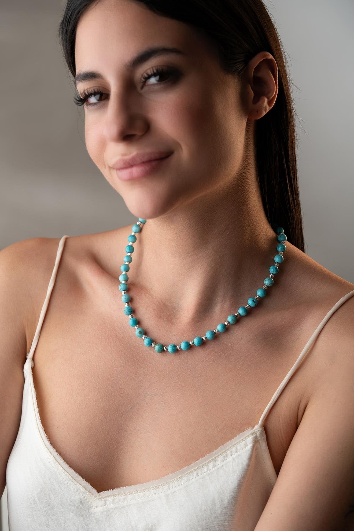 Natural Turquoise S stone Necklace