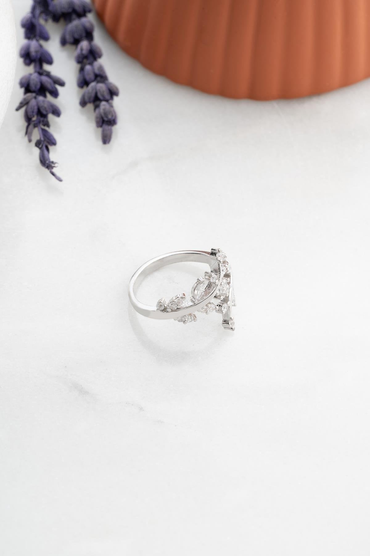 Seraphina Branch Rhodium plated Ring