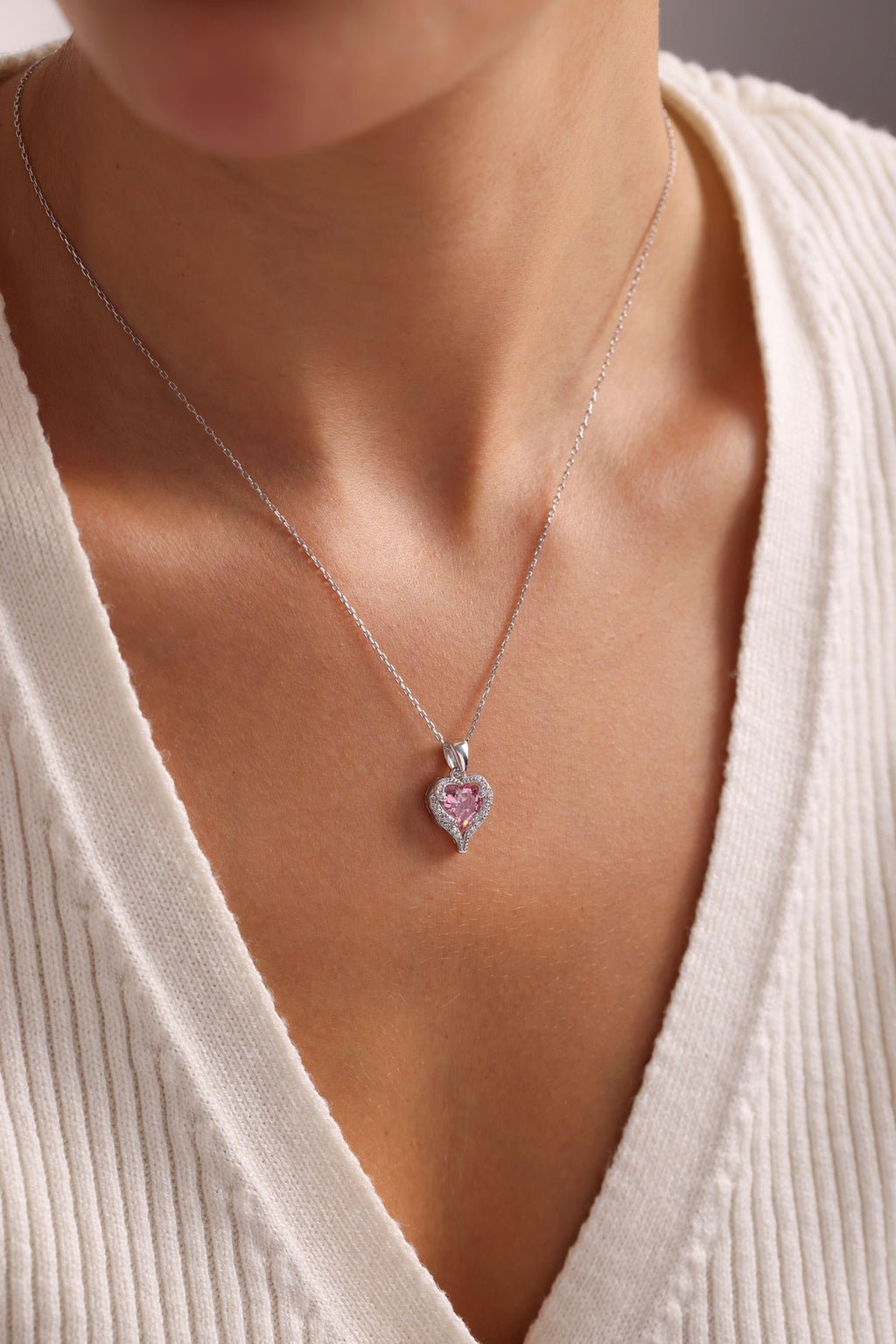 Amour Pinky Crystal Necklace