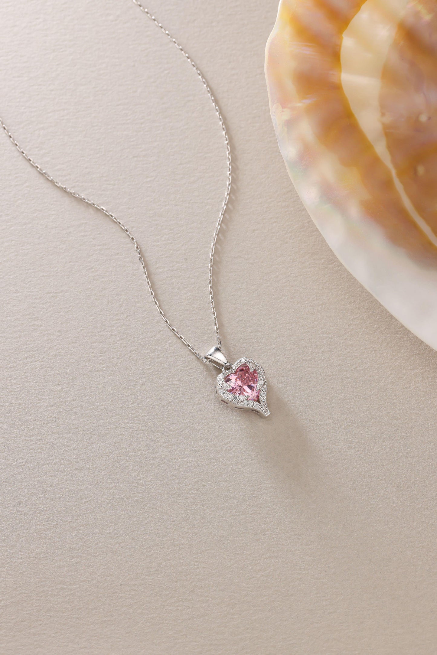 Amour Pinky Crystal Necklace
