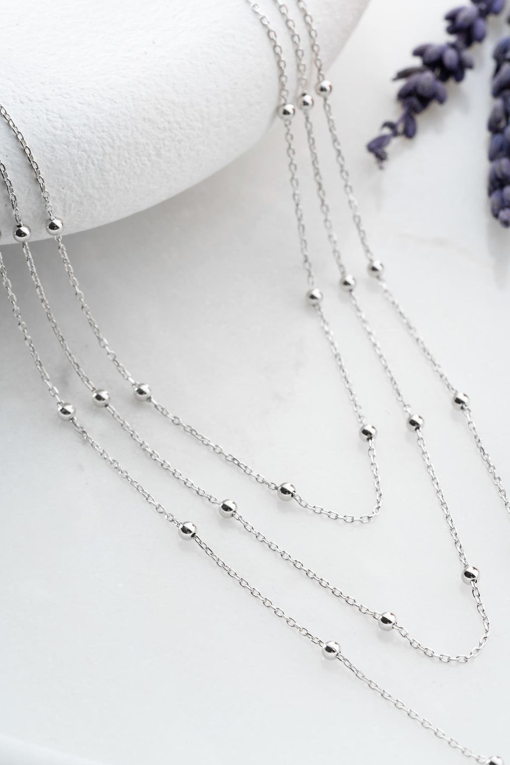 Rhodium Orbit Necklace
