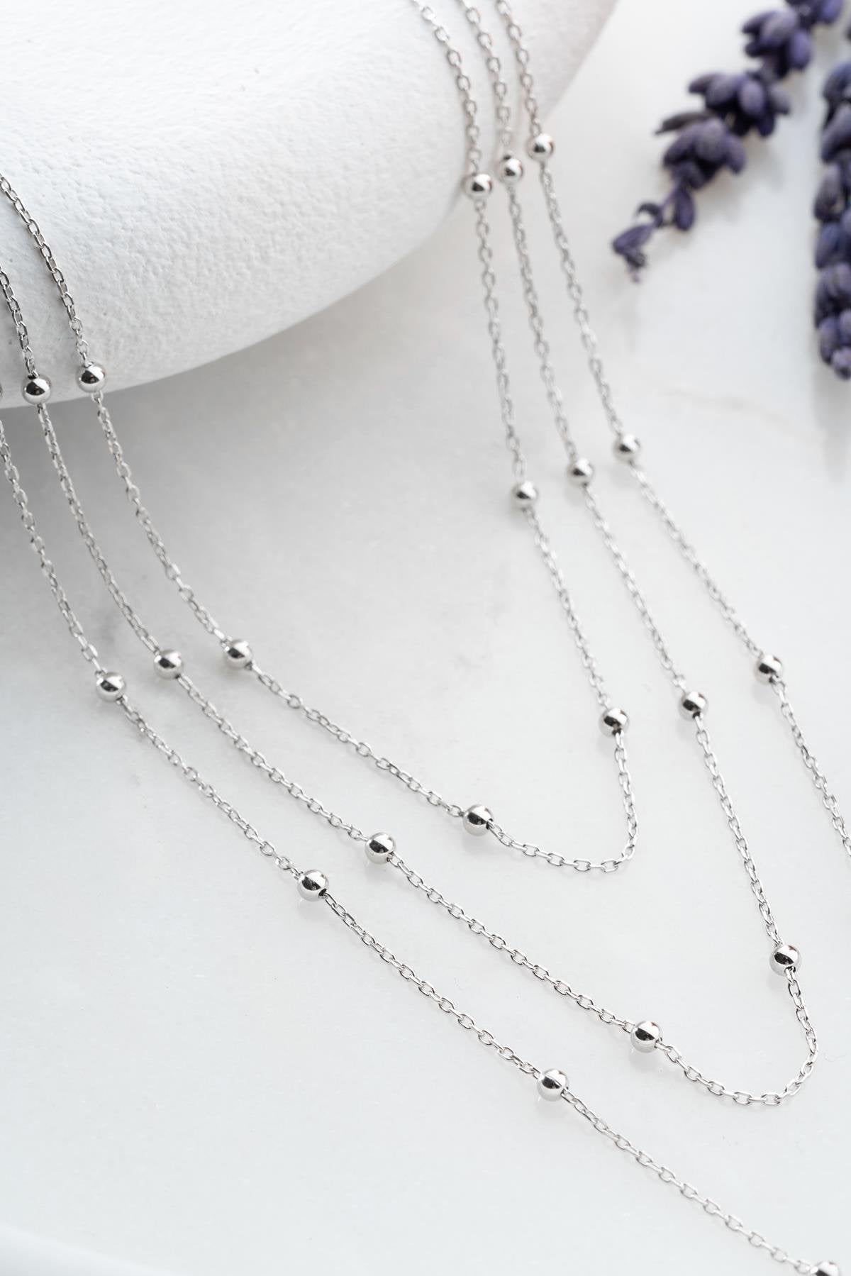 Rhodium Orbit Necklace