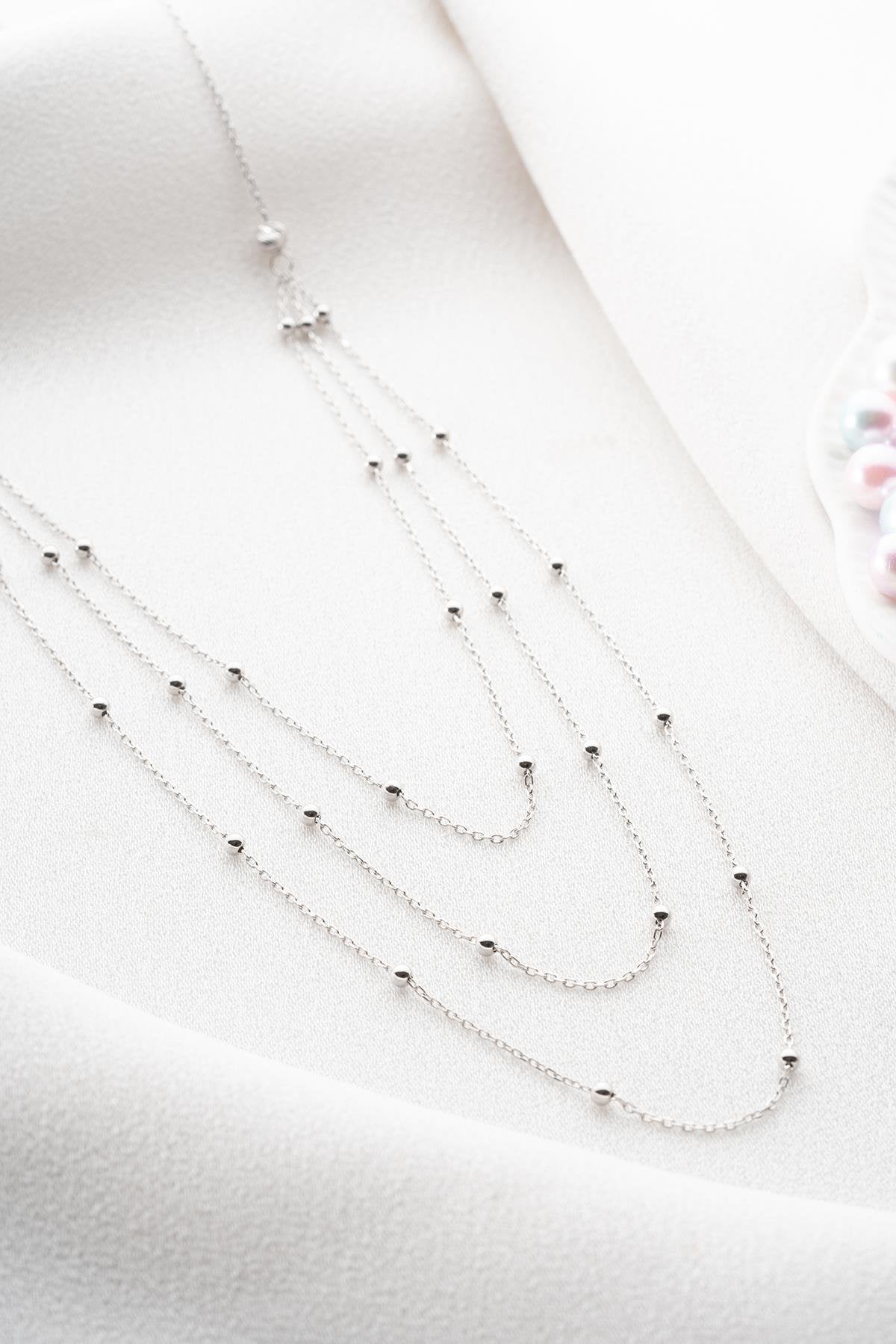 Rhodium Orbit Necklace