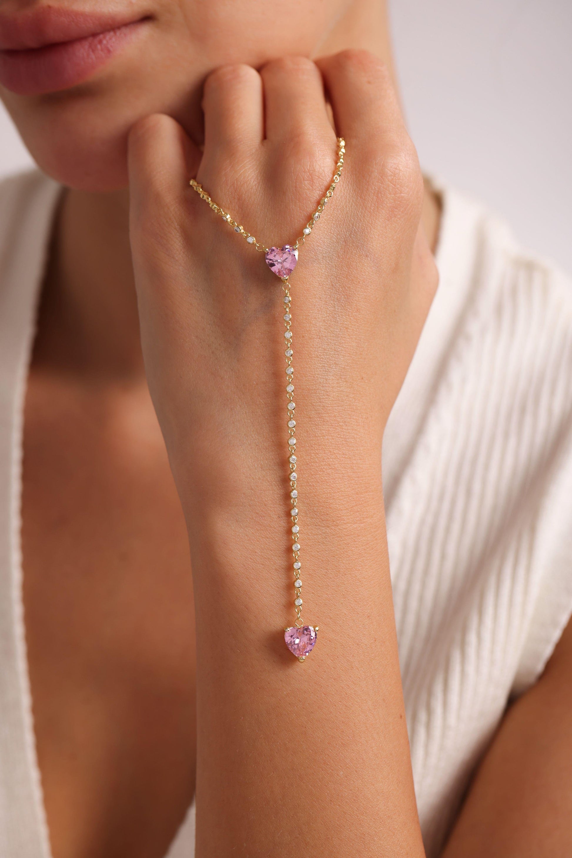 Serena pink heart Necklace
