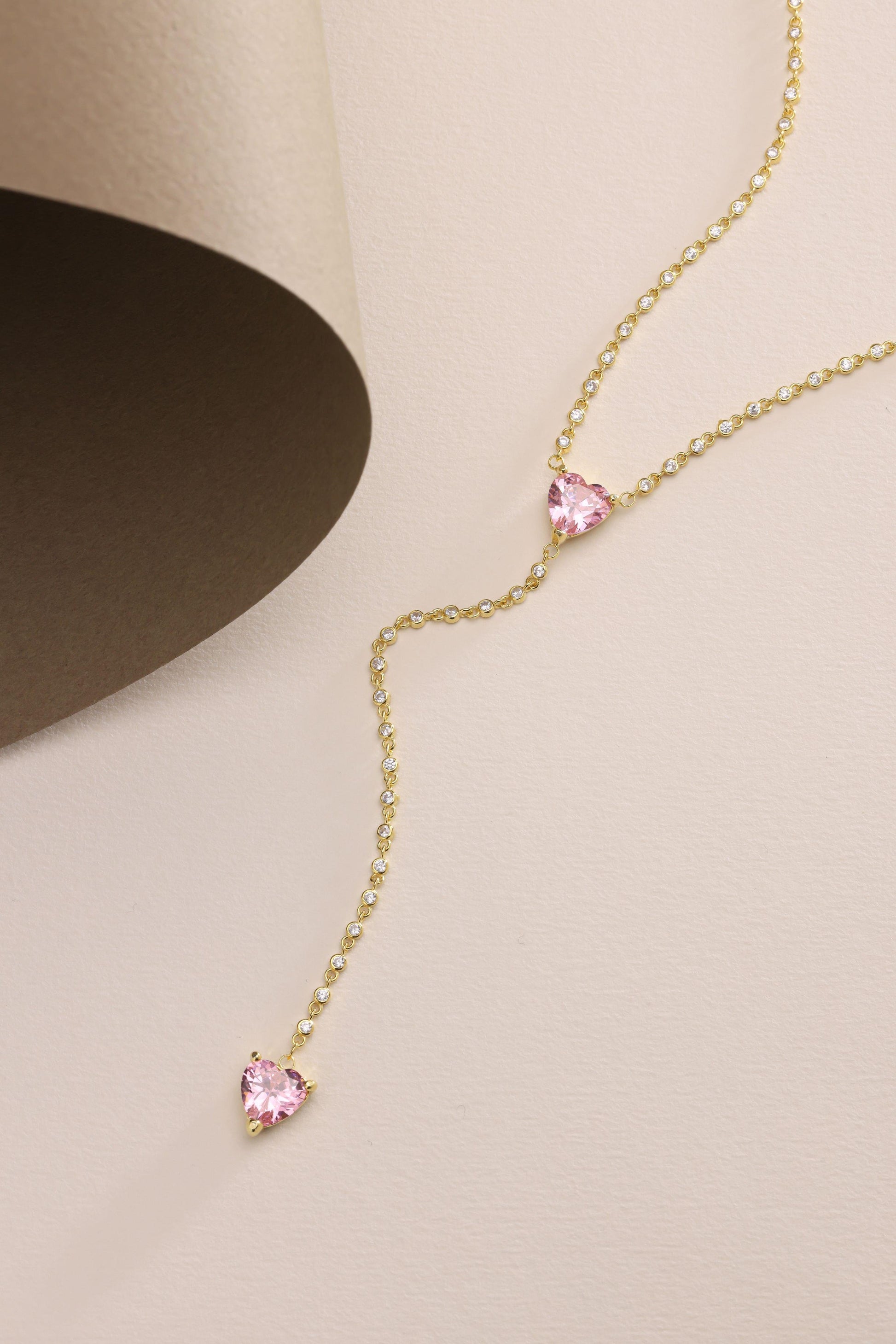 Serena pink heart Necklace