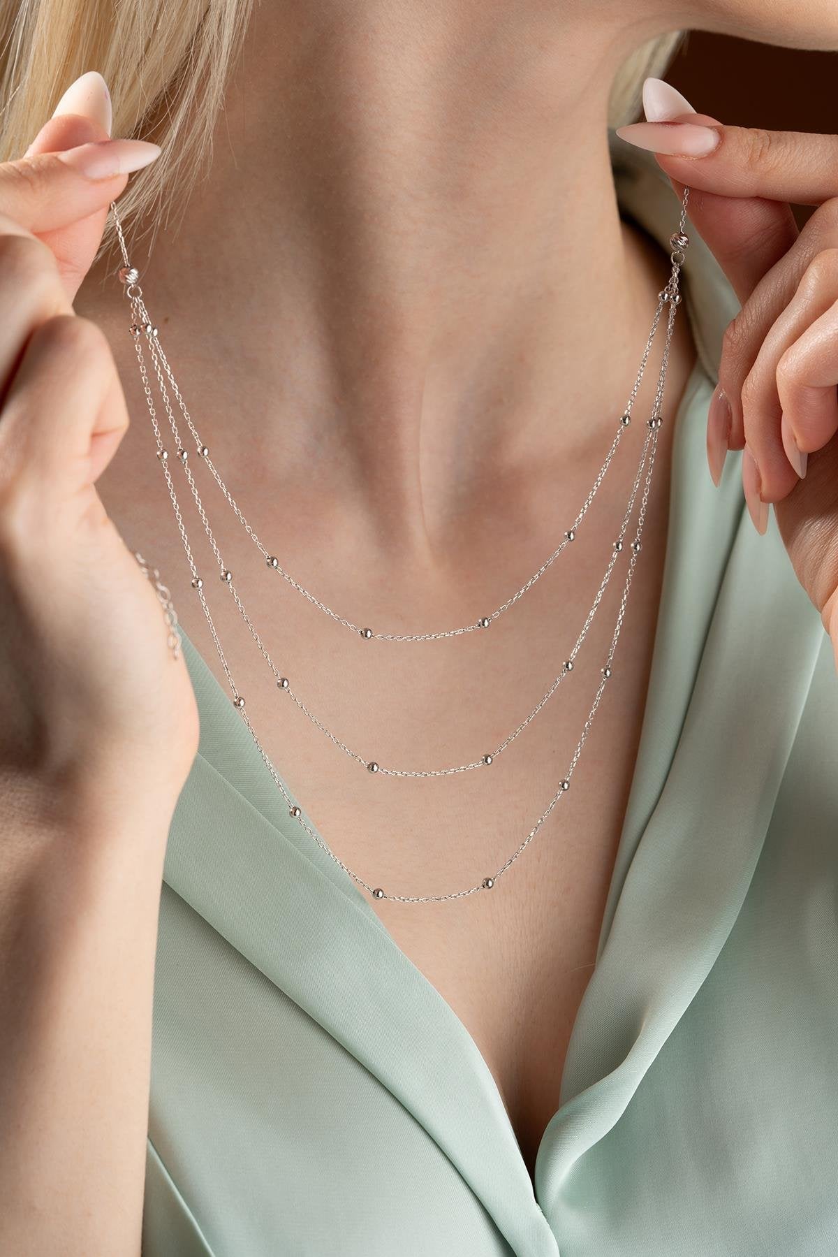 Rhodium Orbit Necklace