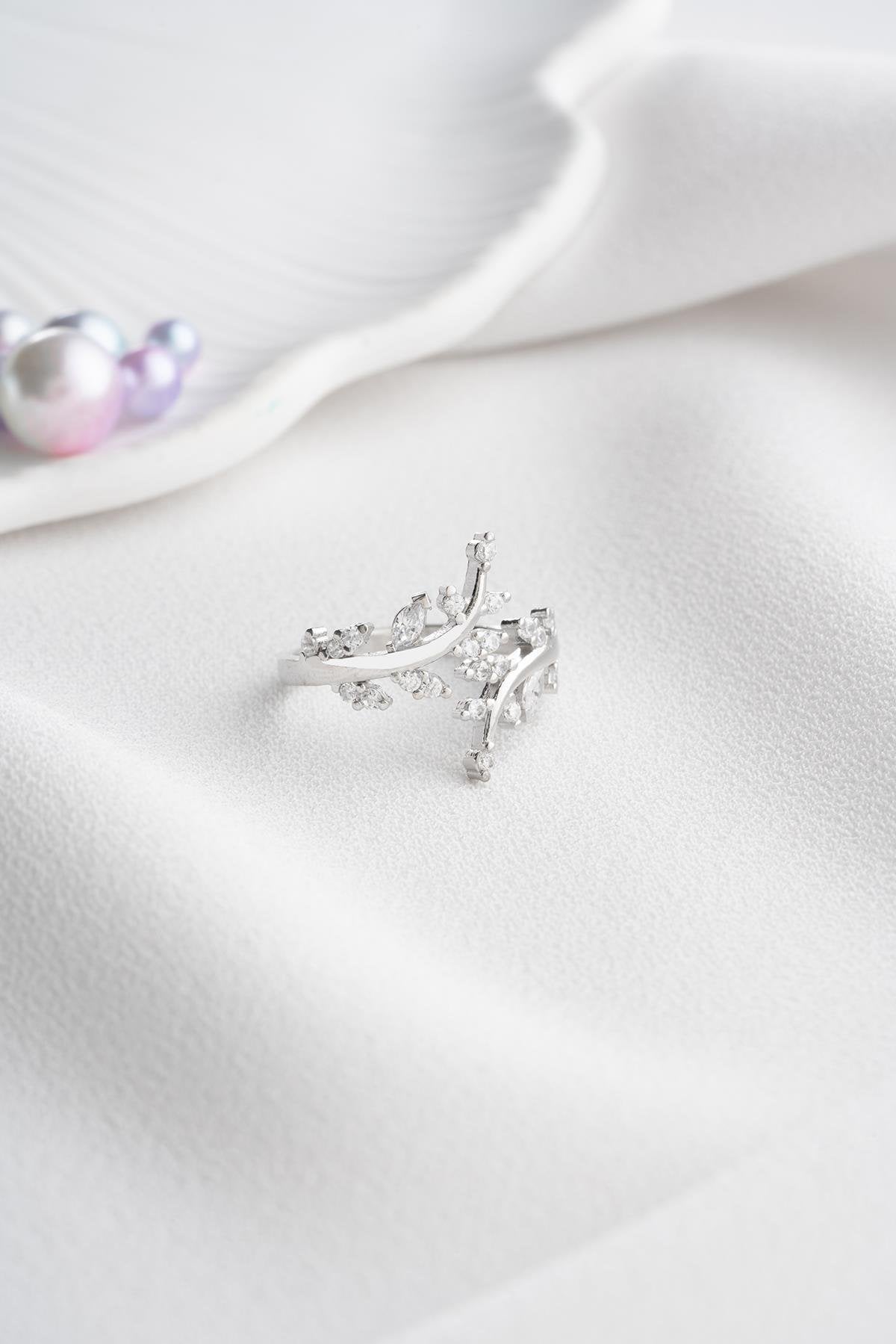 Seraphina Branch Rhodium plated Ring