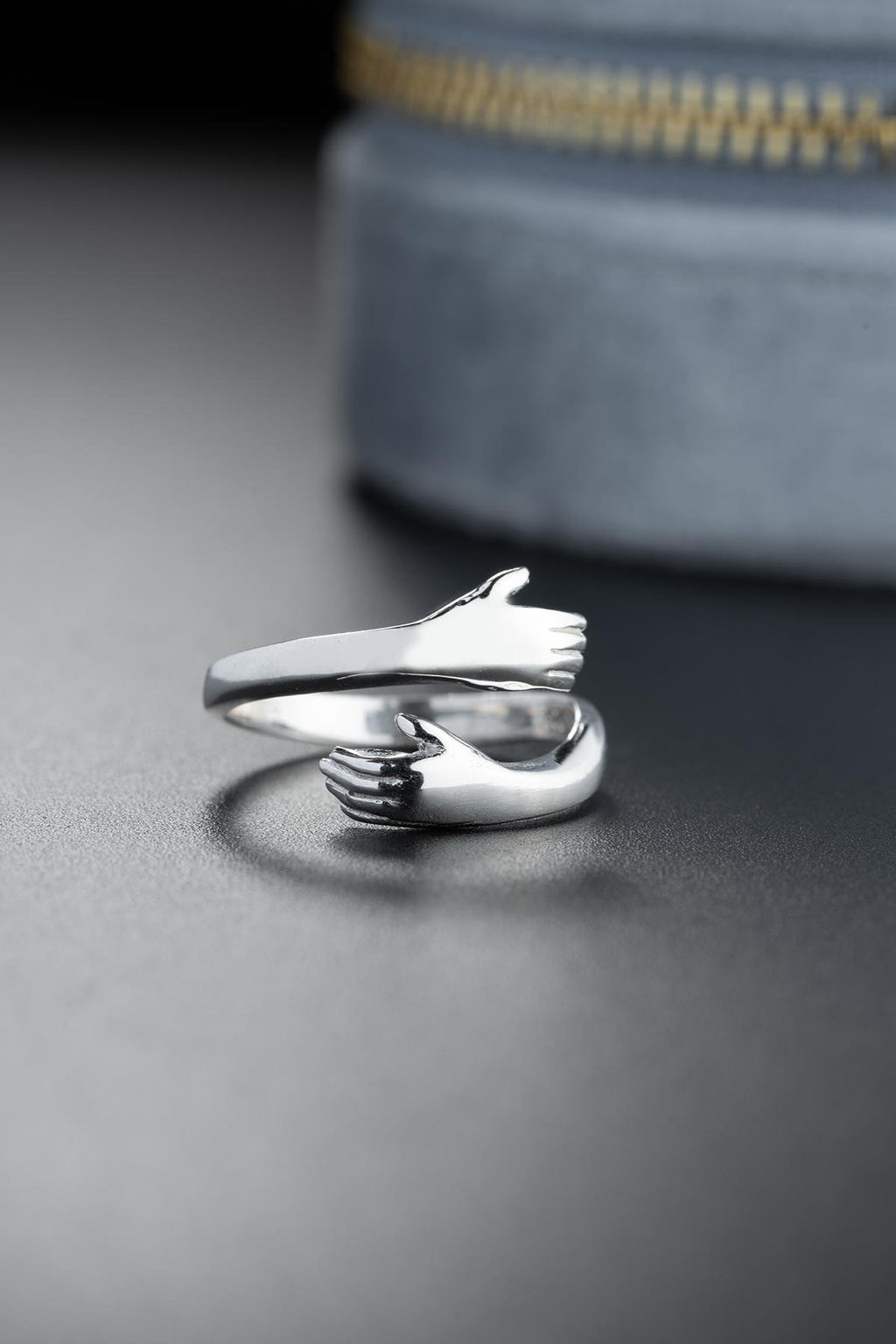 Rhodium Plated Hugging Hands