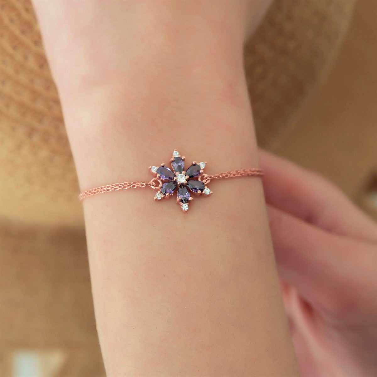 Purple Flower  Bracelet