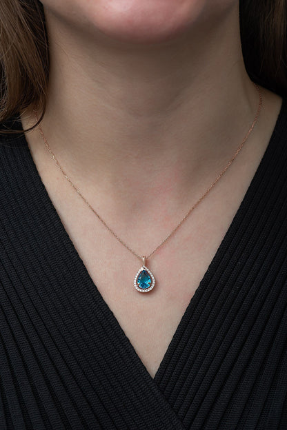 Aqua Halo Necklace