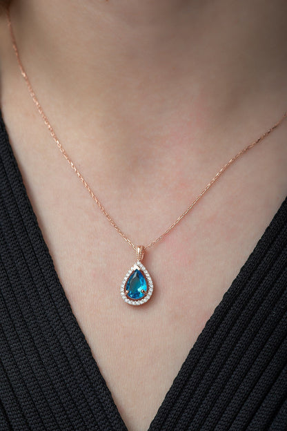 Aqua Halo Necklace