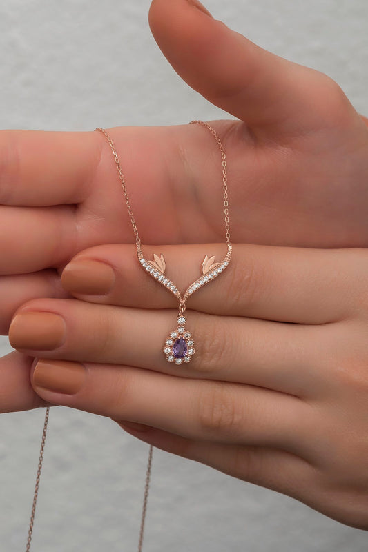 Amethyst Sone Drop Necklace